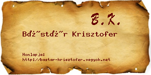 Bástár Krisztofer névjegykártya